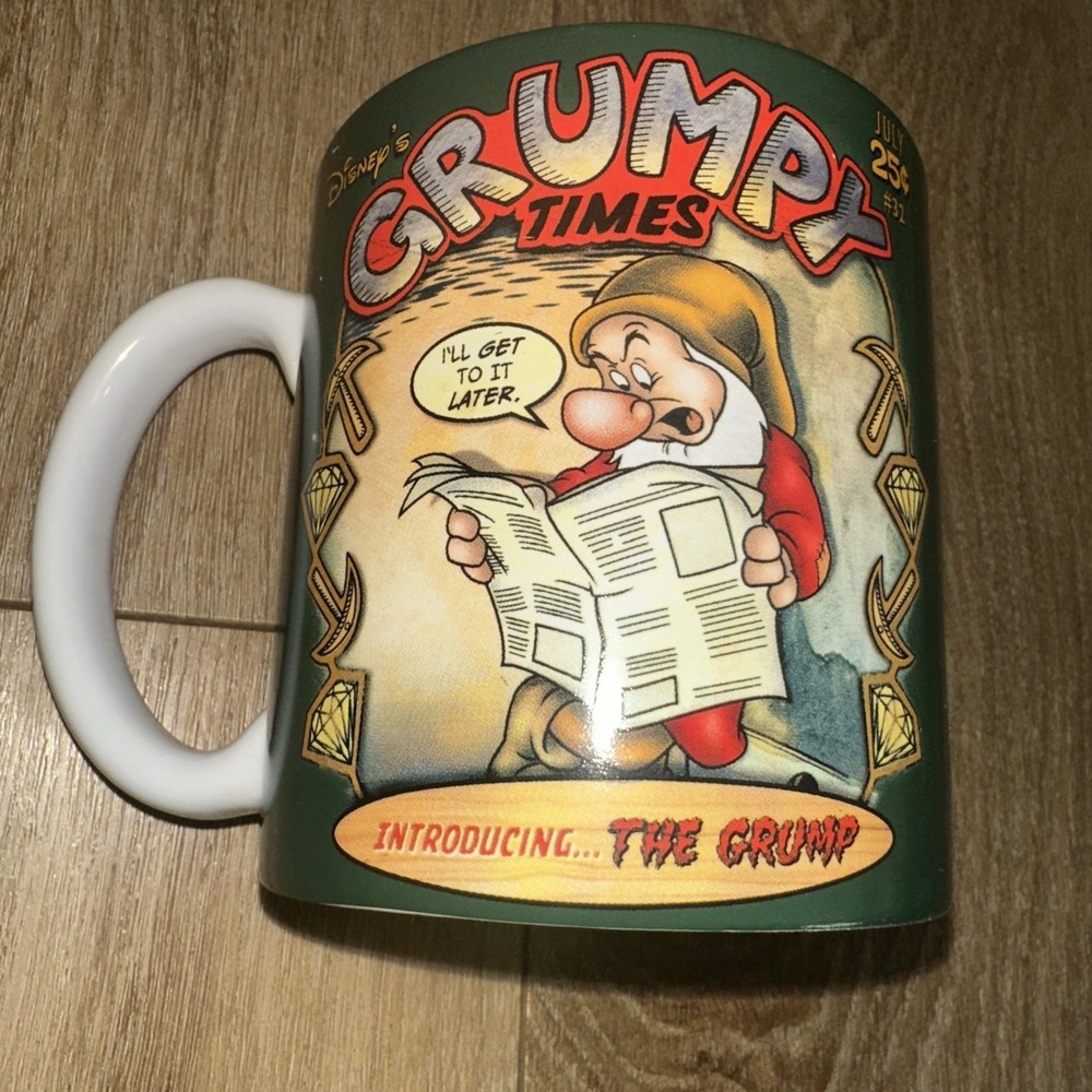 Disney Store Grumpy Times Large‎ Oversized Coffee Tea Mug Grump 16 oz